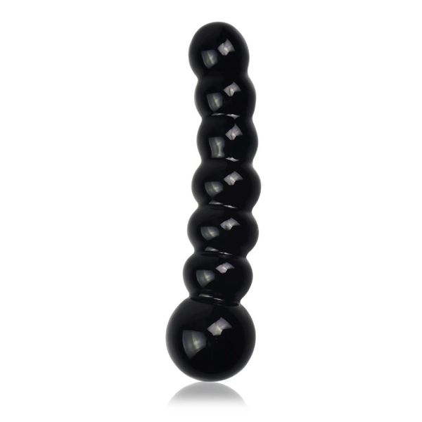 Szklane dildo LoveToy Glass Romance, 17,2 cm (czarny) 14148 zdjęcie