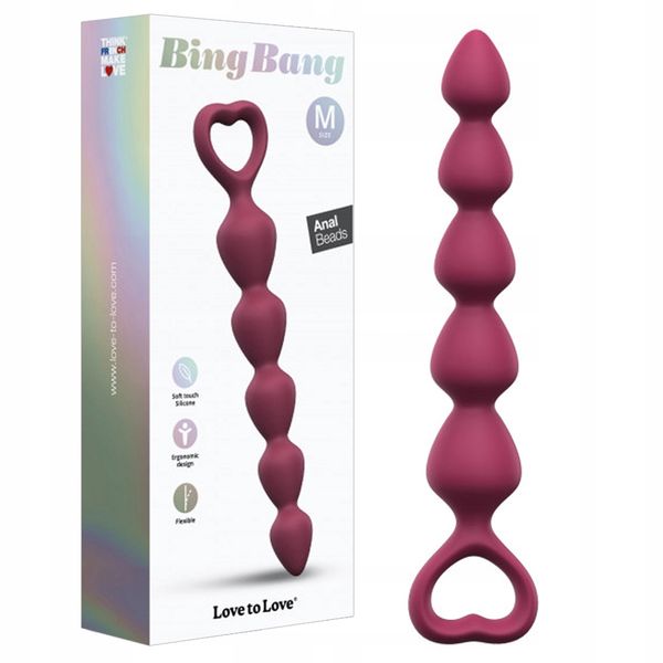 Анальная цепочка Love To Love Bing Bang M Plum Star, 18,5 см (бордовый) 18198 фото