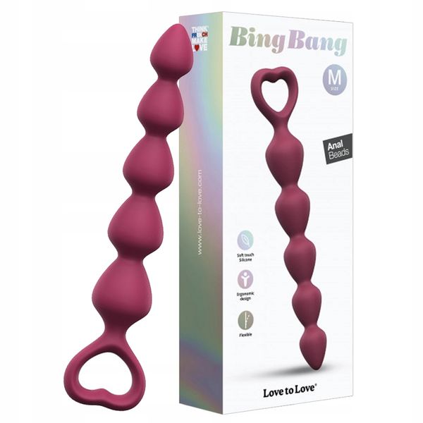Анальная цепочка Love To Love Bing Bang M Plum Star, 18,5 см (бордовый) 18198 фото