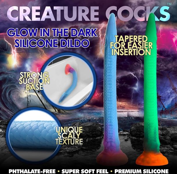 Анальный фаллоимитатор Creature Cocks Glows In The Dark Makara, 46,4 см (мульти) 31801 фото